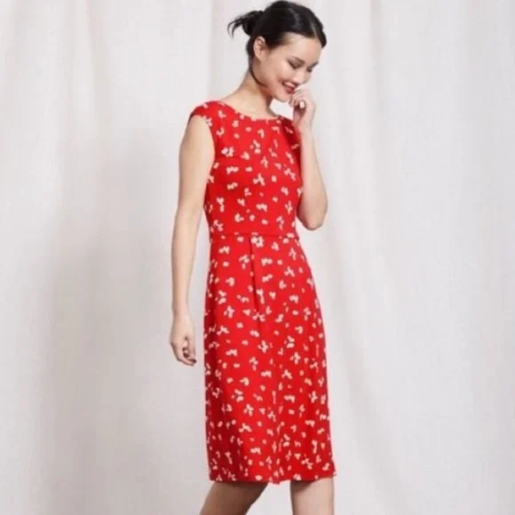 Boden | Dresses | Boden Marina Red Jersey Confetti Sleeveless Knee Length  Dress Us 6 | Poshmark